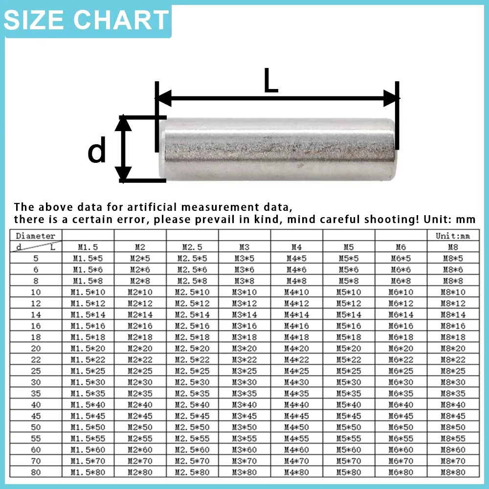 304 Stainless Steel Fixed Shaft Solid Rod GB119 Dowel Pin - Image 5