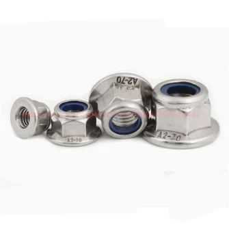 304 Stainless Steel Nylon Insert Locking Hexagon Flange Nut