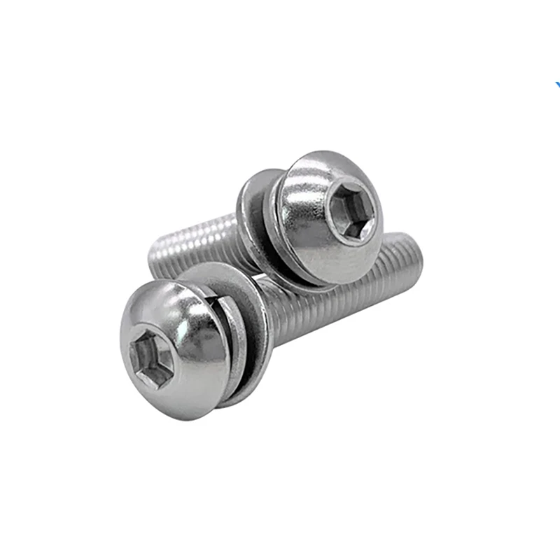 304 Stainless Steel Allen Screw Washer Plain Spring Washer Assembly - Image 3