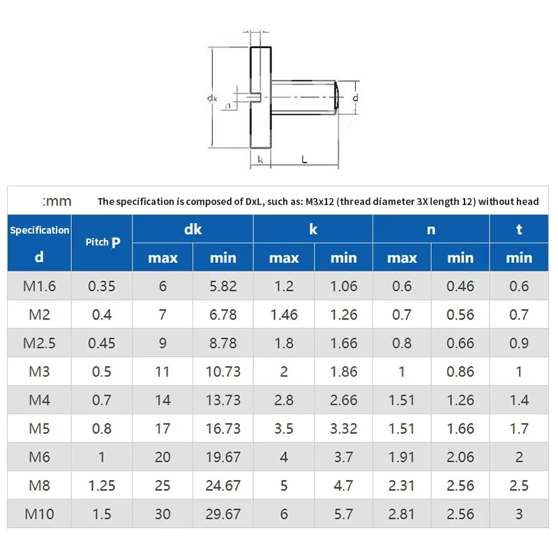 GB833 304 Stainless Steel Slotted Big Flat Head Screw - Image 6