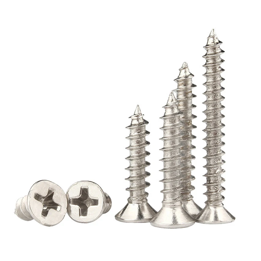 Nickle Plated Cabon Steel Cross Countersunk Screw