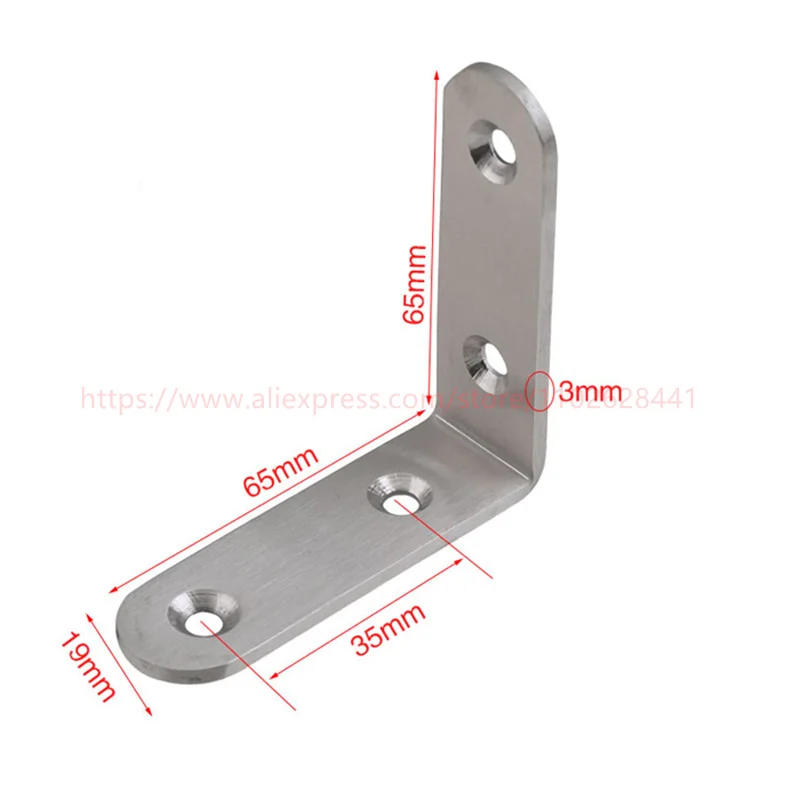 304 Stainless Steel L Shaped Corner Brackets - Image 3
