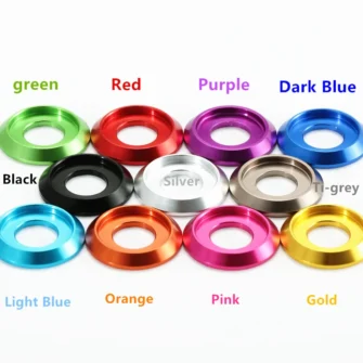 Colourful Aluminum Cup Head CNC Washer