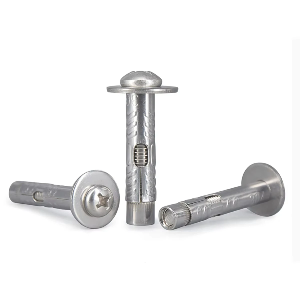 304 Stainless Steel Round Cross With Washer Expansion Screw - Image 5