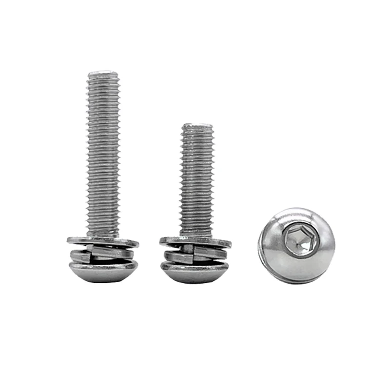 304 Stainless Steel Allen Screw Washer Plain Spring Washer Assembly - Image 4