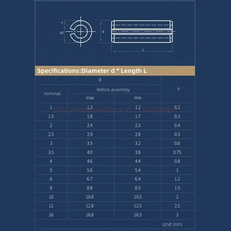 GB879 304 Stainless Steel Elastic Cylindrical Cotter Pin - Image 6