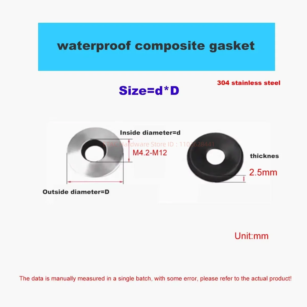 EPDM 304 Stainless & Rubber Compound Waterproof Sealing Gaskets - Image 6