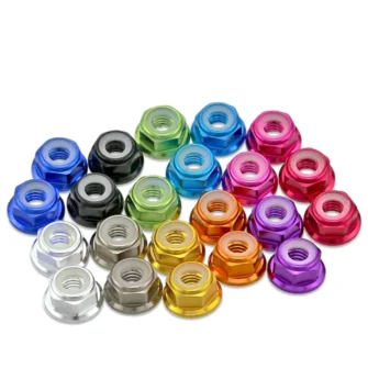 Anodized Colourful Aluminum Flange Nylon Lock Nut